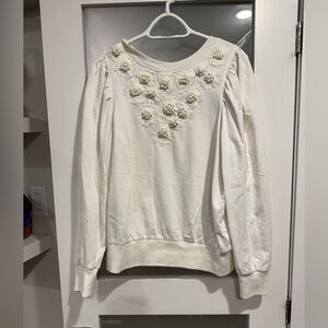 Anthropologie Cream Knit Top